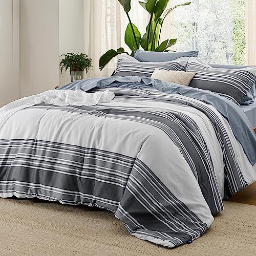 Bedsure Full 7-Piece Striped Bed Set