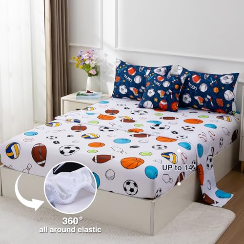 Navy Rugby Ball Twin Comforter Set for Kids