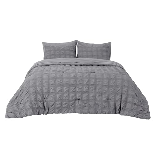 Plaid Grey Queen Bed in a Bag Set