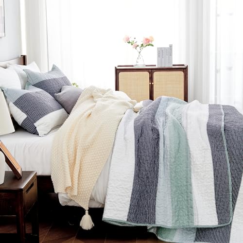Sage Green Queen Quilt Bedding Set - 3 Pieces