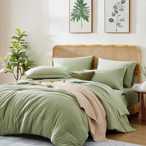 Sage Green 7-Piece Queen Comforter Set
