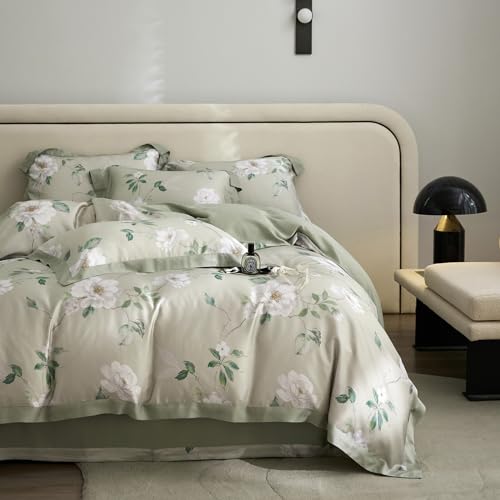 Garden Style White Flower Full Duvet Set
