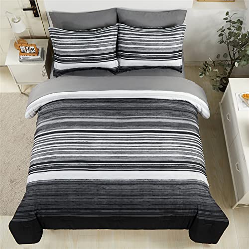 7-Piece Stripe Comforter Set - Full Size