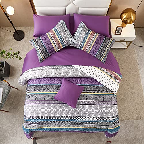 Boho Queen Comforter Set, 8 Piece Bedding Bundle