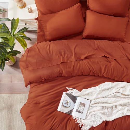 Burnt Orange 7-Piece King Comforter Set