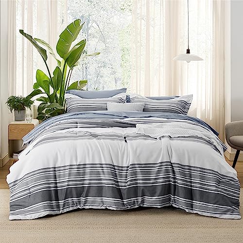 Bedsure Full 7-Piece Striped Bed Set