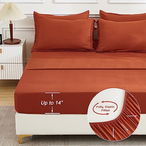 Burnt Orange 7-Piece King Comforter Set