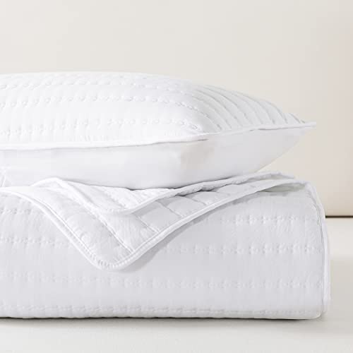 Roaringwild White Queen Quilt Bedding Set, 3 Pieces