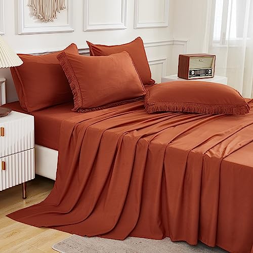 Burnt Orange 7-Piece King Comforter Set