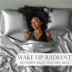 Satin Queen Bed Sheet Set - 6 Pieces Grey