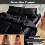 Black Reversible Satin Microfiber Queen Comforter Set