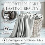 Satin Queen Bed Sheet Set - 6 Pieces Grey