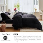 Black Reversible Satin Microfiber Queen Comforter Set