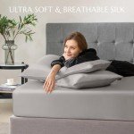 THXSILK 100% Mulberry Silk King Bed Set - Grey