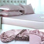 Luxurious Ivory Silk Satin Bed Set - 4pcs