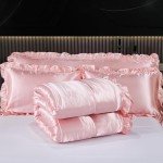 Luxurious Pink Satin Queen Comforter Bed Set