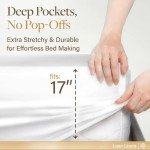 LANE LINEN 100% Egyptian Cotton King Sheets Set – 4 Piece Sateen Weave Bed Sheets, Ultra Soft, 16" Deep Pocket, Luxury King Size Sheet Set – White