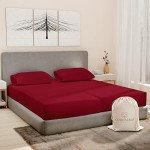 Burgundy Split King Cotton Bed Sheet Set