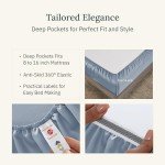 Luxury Egyptian Cotton Cal King Bed Set - Blue