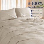 Shilucheng King Linen Duvet Cover Set - 3 Piece