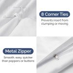 Luxurious King Size Duvet Cover Set - White