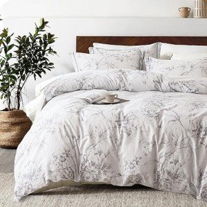Floral Cotton 3-Piece Duvet Cover Set - King