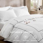 Luxury King Size White Cotton Duvet Cover Set