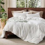 Bedsure Washed Cotton Queen Duvet Cover Set