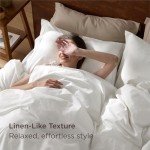 Bedsure Washed Cotton Queen Duvet Cover Set