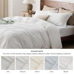 Bedsure Washed Cotton Queen Duvet Cover Set