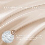 Silky Queen Size Satin Bed Sheet Set - Beige