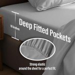 Grey Satin King Bed Sheet Set - 4 Pieces