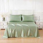 Luxury Satin Bed Sheets Set with Pillowcases - Queen