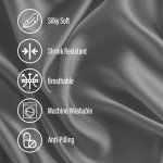 Grey Satin King Bed Sheet Set - 4 Pieces