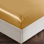 Gold Satin Queen Bed Sheet Set - 4 Pieces
