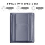 Sasttie Twin Satin Sheet Set - Light Grey