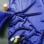 Royal Blue Satin Queen Duvet Cover Set - 6 Pieces