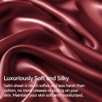 Luxury Burgundy Satin Queen Bed Set - 4 Pieces