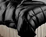 Luxury Black Satin Comforter Set - King Size