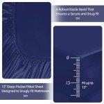 Navy Blue Queen Satin Bed Sheet Set, 4 Pcs