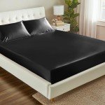 Black Satin Fitted Sheet - Full Size Luxury