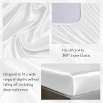 White Satin 6-Piece Full Bed Sheet Set