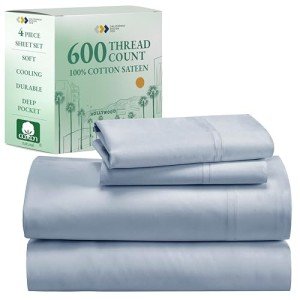 Luxury Queen Cotton Sheet Set - 600 Thread Count