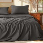 Luxury Egyptian Cotton Queen Sheet Set - Dark Grey