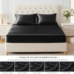 Black Satin Fitted Sheet - Full Size Luxury