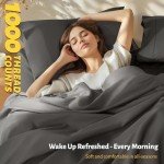 Luxury Egyptian Cotton Queen Sheet Set - Dark Grey