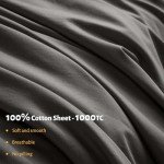Luxury Egyptian Cotton Queen Sheet Set - Dark Grey