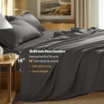 Luxury Egyptian Cotton Queen Sheet Set - Dark Grey