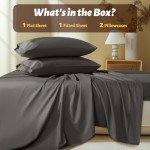 Luxury Egyptian Cotton Queen Sheet Set - Dark Grey