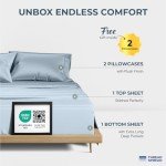 Luxurious Light Blue Egyptian Cotton King Sheet Set